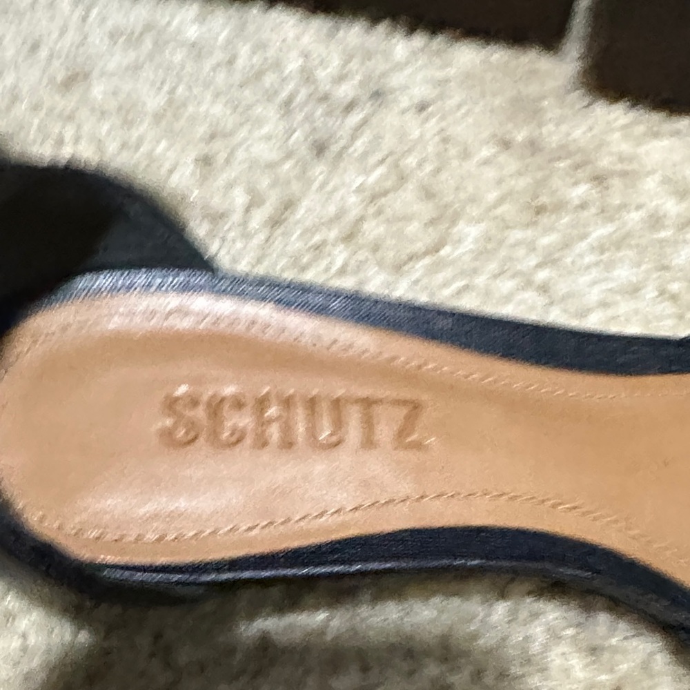 Shutz Black Ankle Strap Flats - Picture 3 of 4